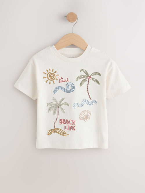 Neutral Beach Palms Short Sleeve Appliqué T-Shirt (3mths-7yrs) image 1