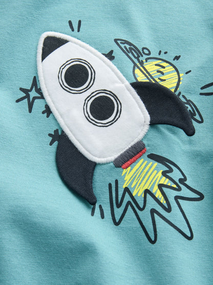 Blue Rocketship Short Sleeve Interactive T-Shirt (3mths-7yrs) image 7