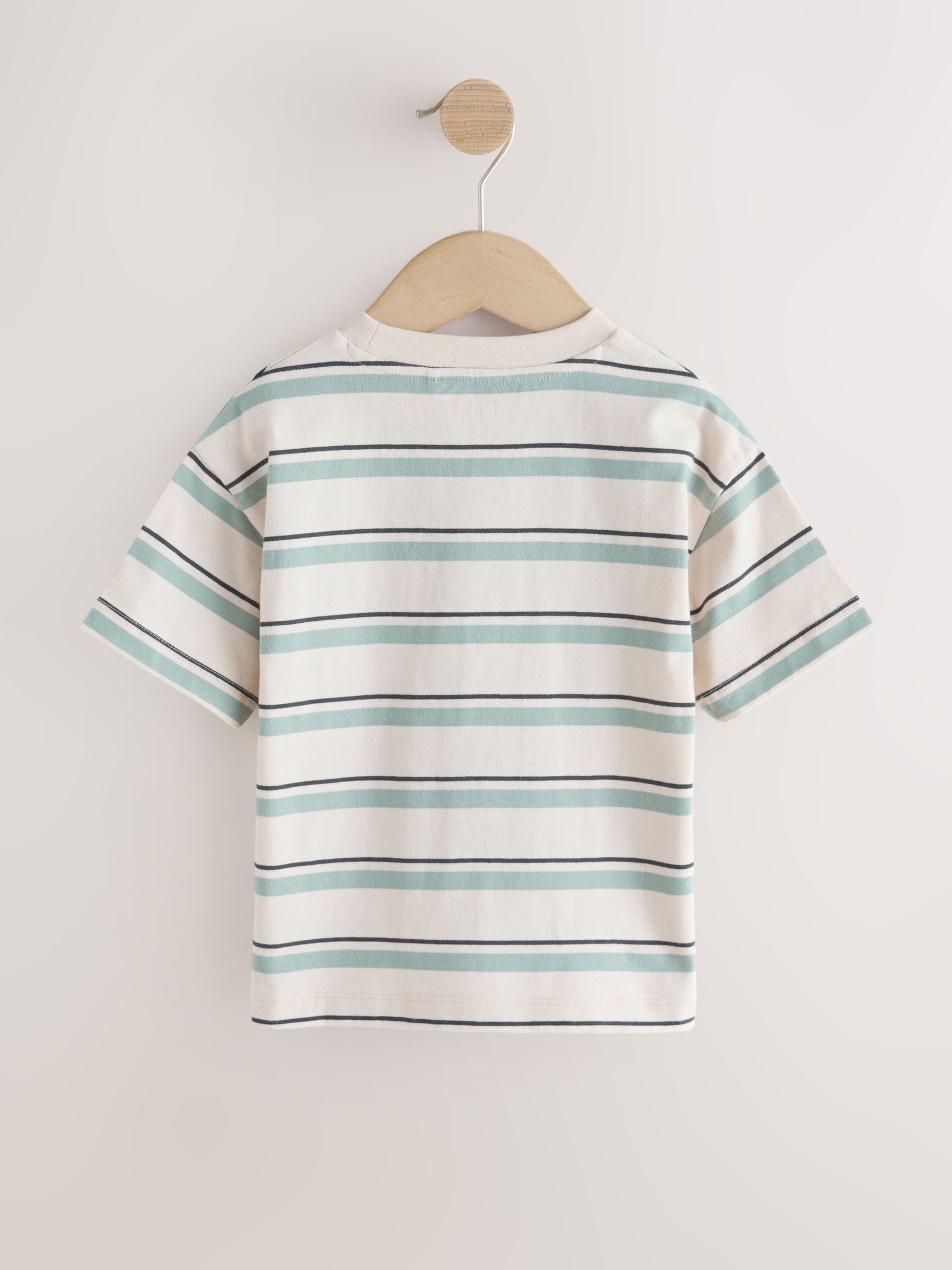 Blue/Ecru Train Short Sleeve Stripe T-Shirt (3mths-7yrs) (3mths-7yrs) image 5