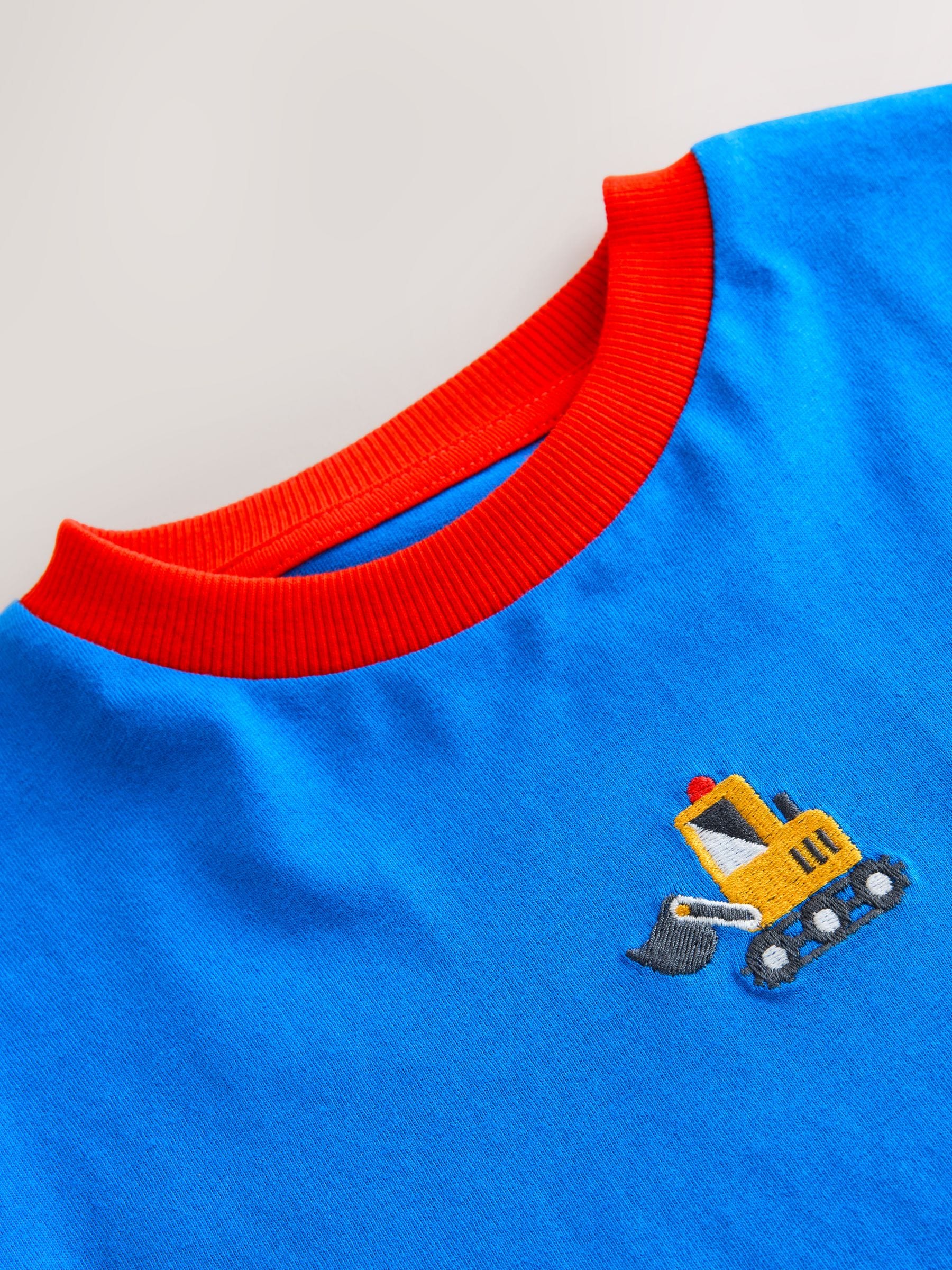 Blue/Green/Yellow Digger Short Sleeve Colourblock T-Shirt (3mths-7yrs) (3mths-7yrs) image 6