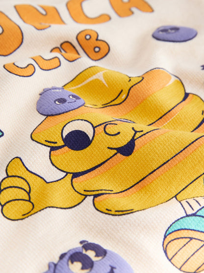 Neutral Brunch Club Pancakes Short Sleeve Graphic T-Shirt (3mths-7yrs) image 4
