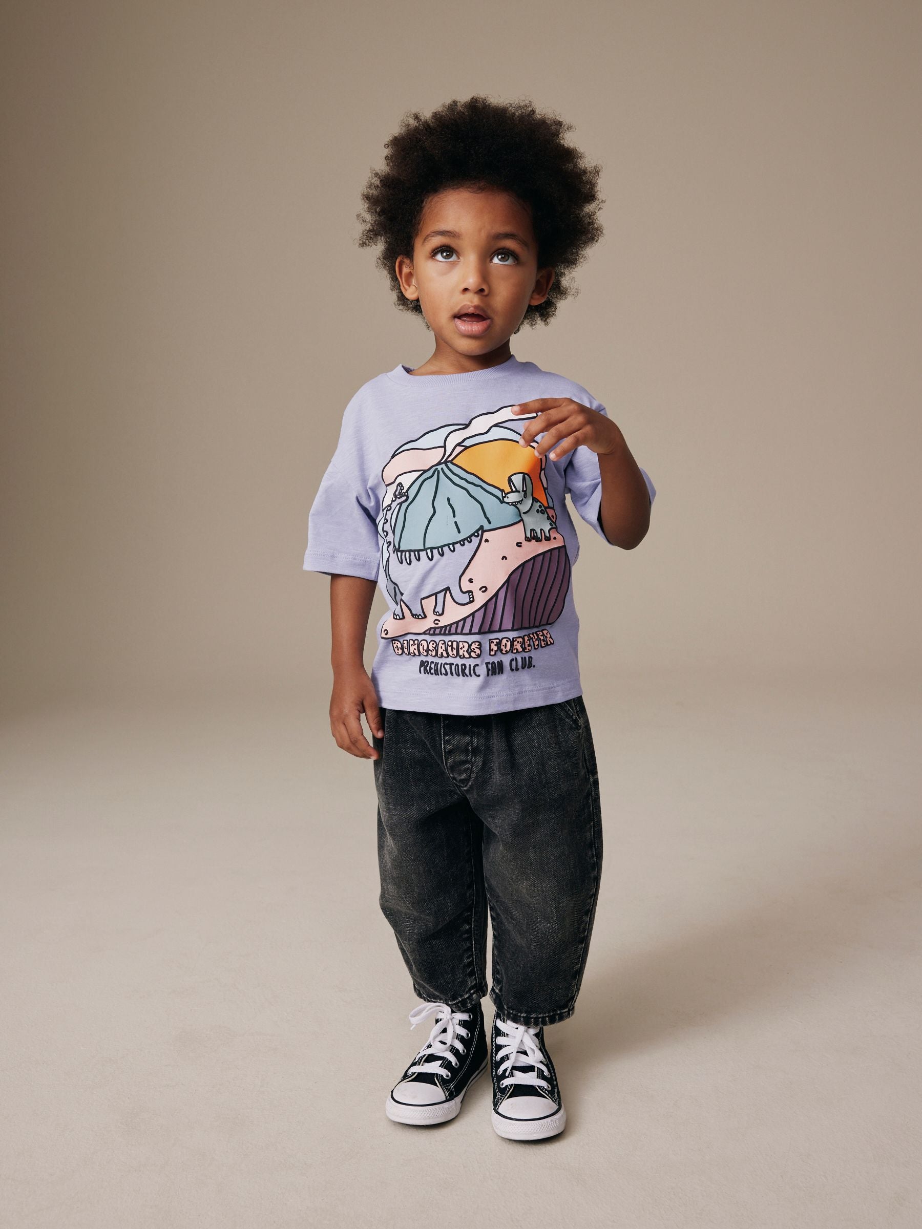 Purple Dinosaur Short Sleeve Graphic T-Shirt (3mths-7yrs) image 2