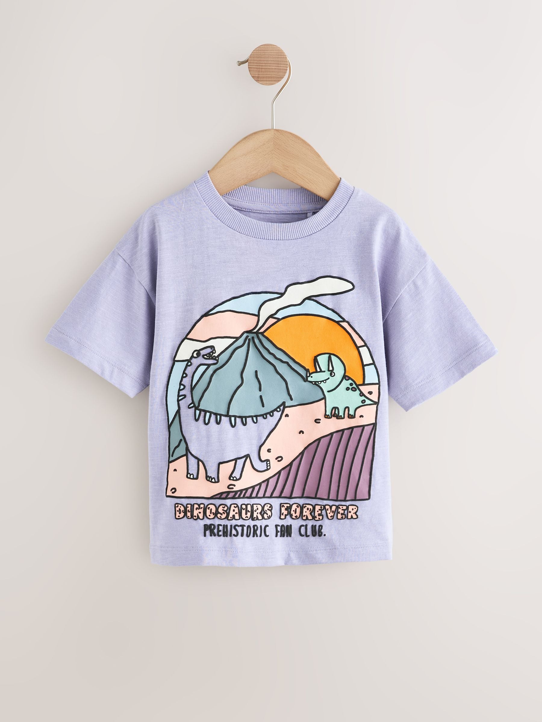Purple Dinosaur Short Sleeve Graphic T-Shirt (3mths-7yrs) image 4