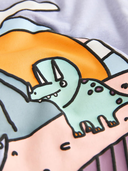 Purple Dinosaur Short Sleeve Graphic T-Shirt (3mths-7yrs) image 6
