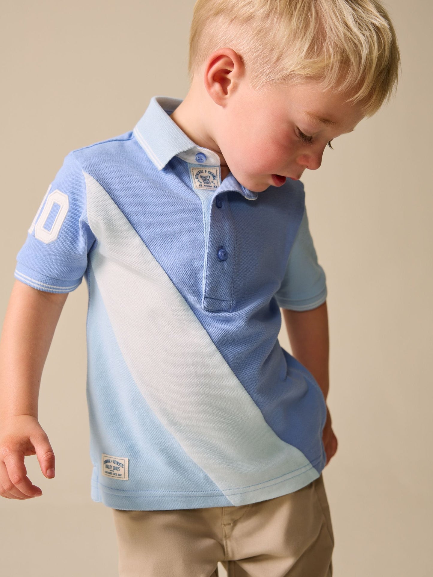 Dsiney Kidz - Blue Colourblock Short Sleeve Polo Shirt (3mths-7yrs) image 2