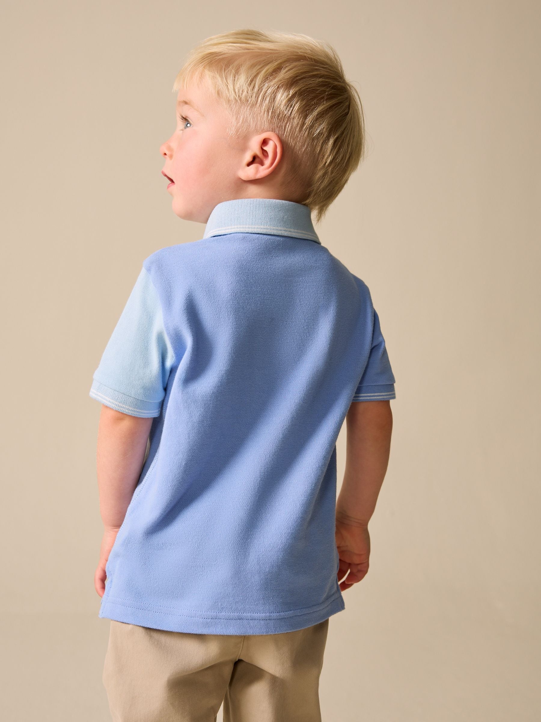 Dsiney Kidz - Blue Colourblock Short Sleeve Polo Shirt (3mths-7yrs) image 3