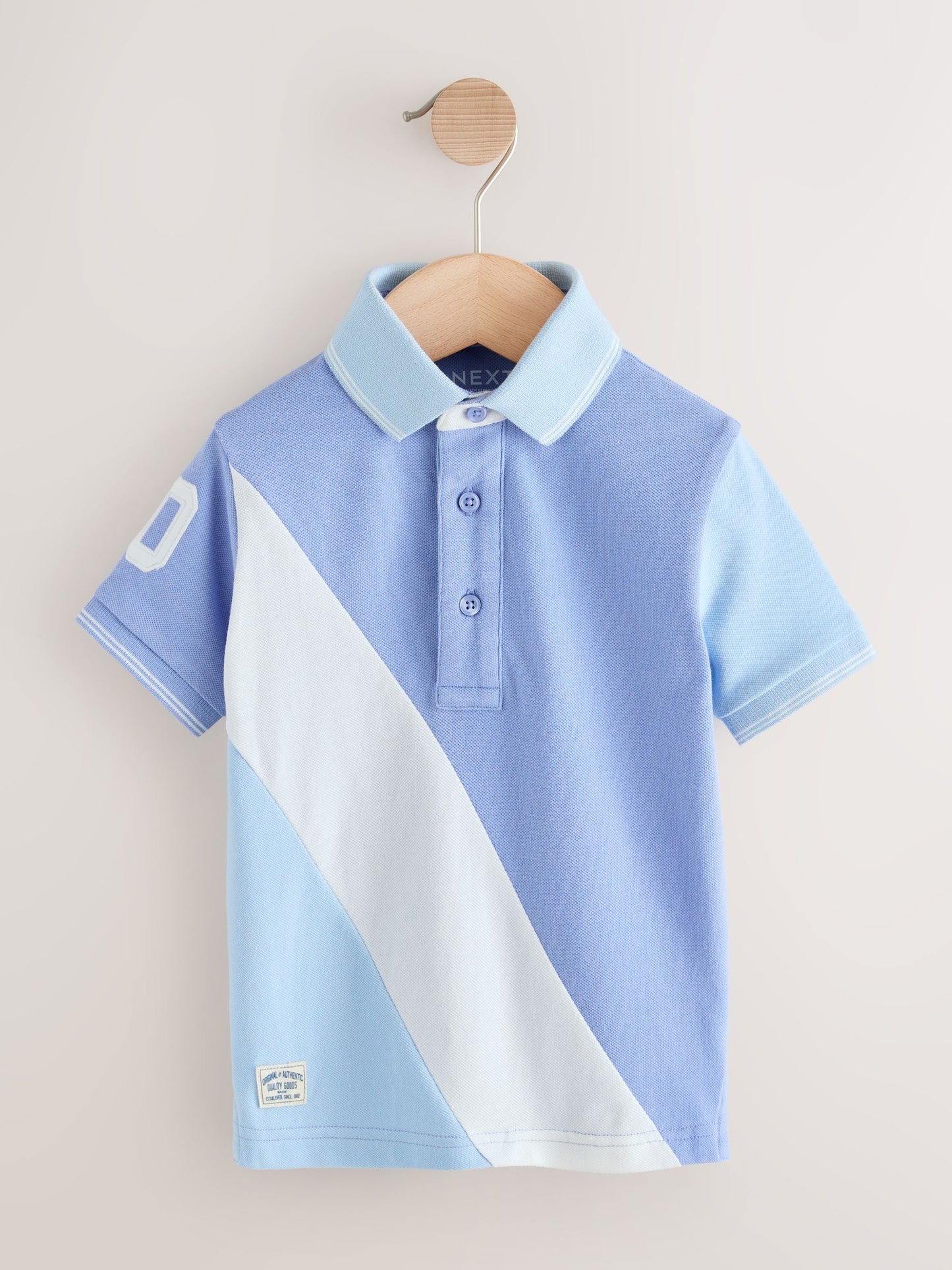 Dsiney Kidz - Blue Colourblock Short Sleeve Polo Shirt (3mths-7yrs) image 5