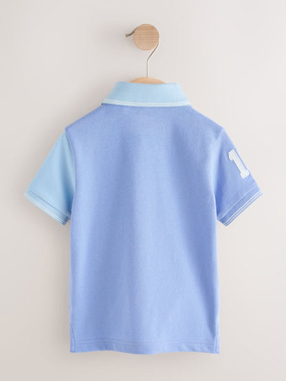 Dsiney Kidz - Blue Colourblock Short Sleeve Polo Shirt (3mths-7yrs) image 6