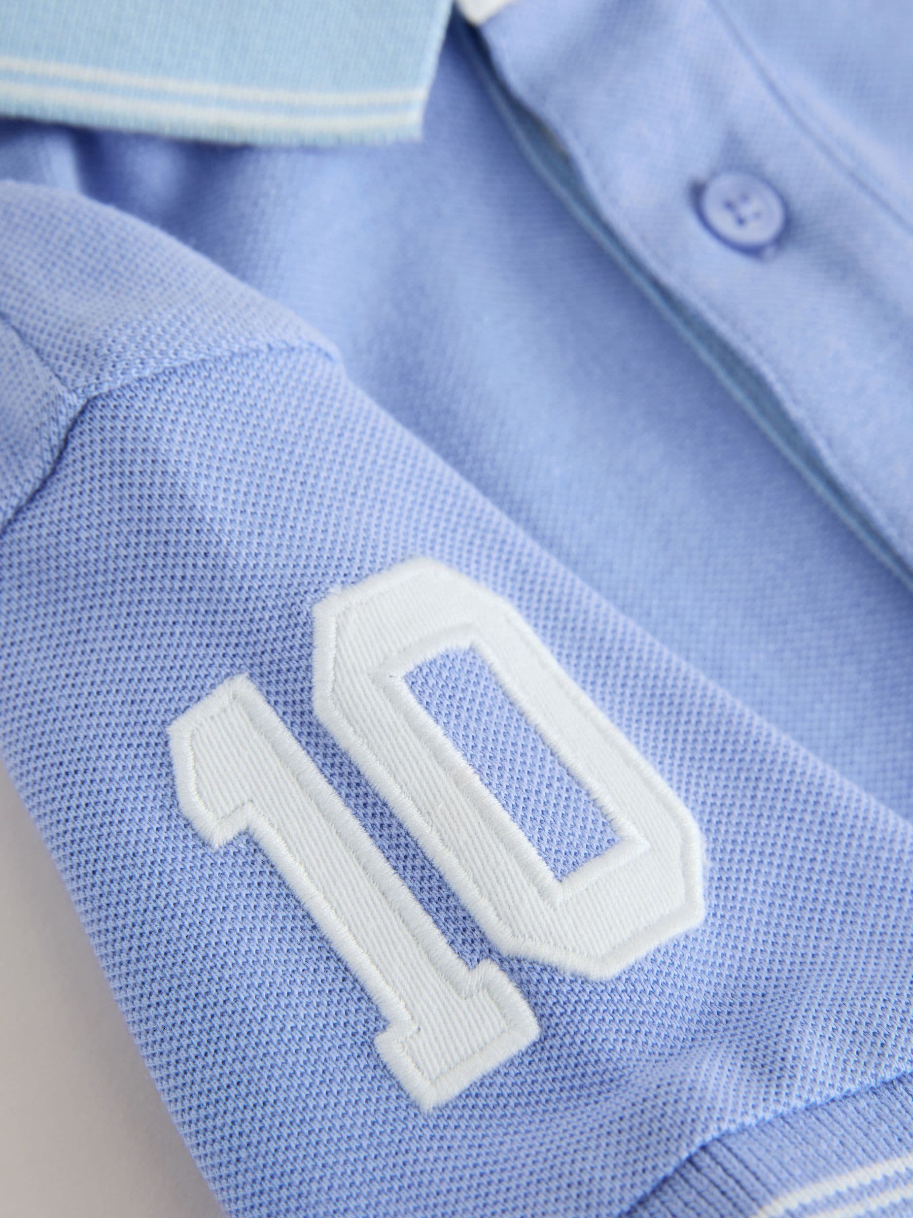 Dsiney Kidz - Blue Colourblock Short Sleeve Polo Shirt (3mths-7yrs) image 7