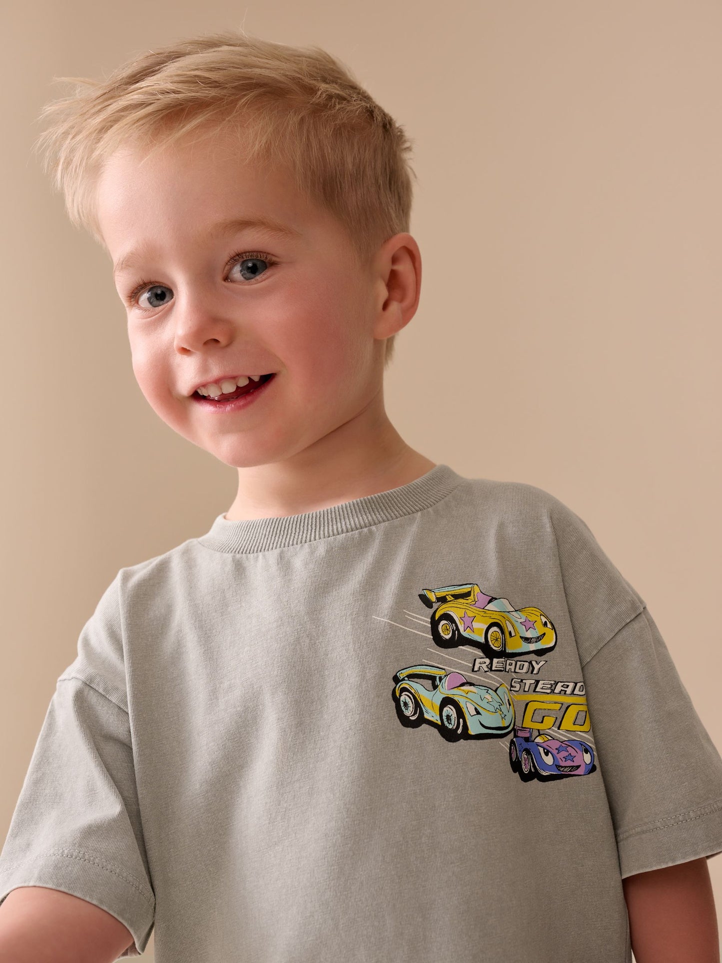 Grey Race Car Short Sleeve Back Print T-Shirt (3mths-7yrs) image 3