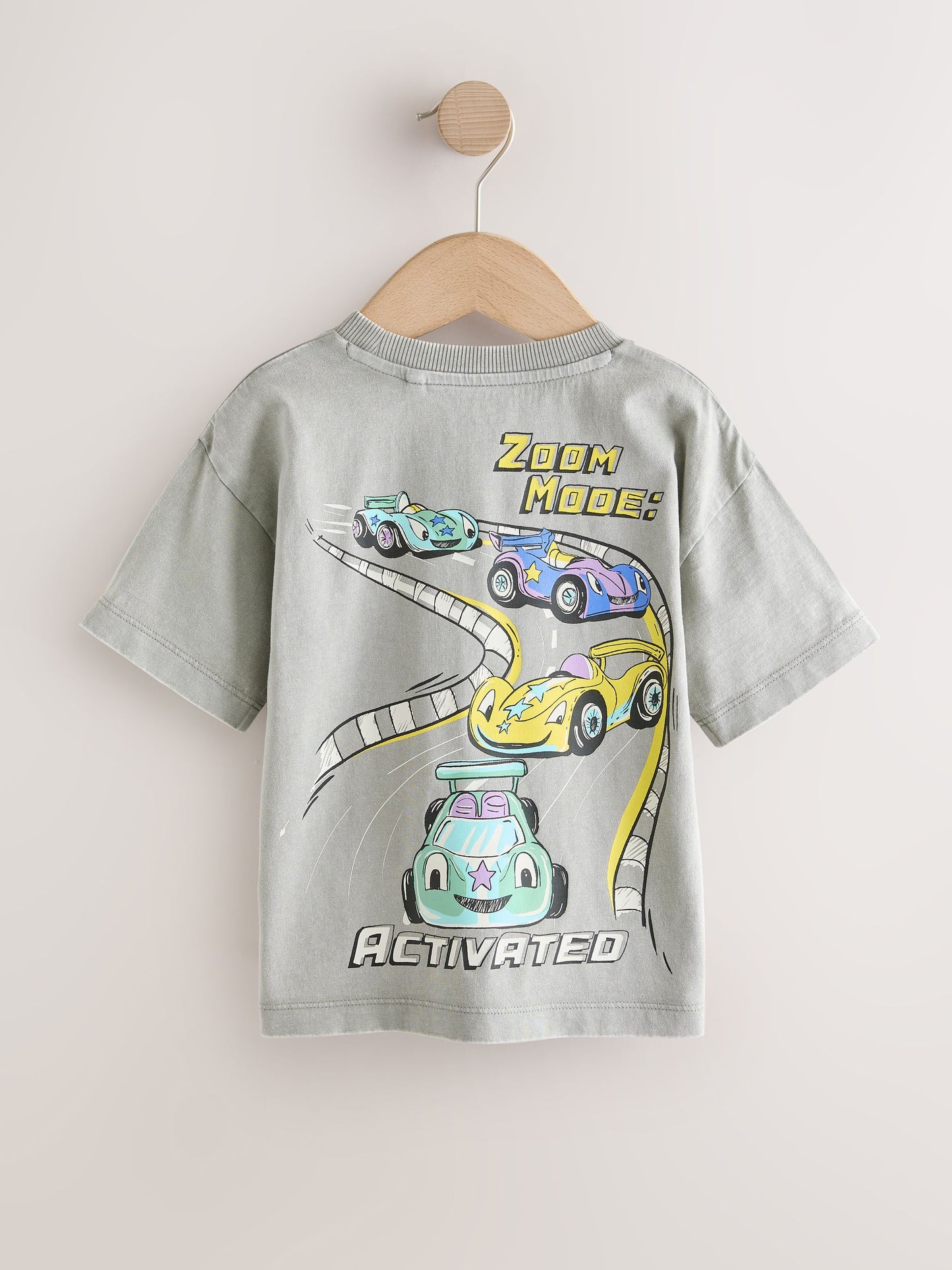 Grey Race Car Short Sleeve Back Print T-Shirt (3mths-7yrs) image 5