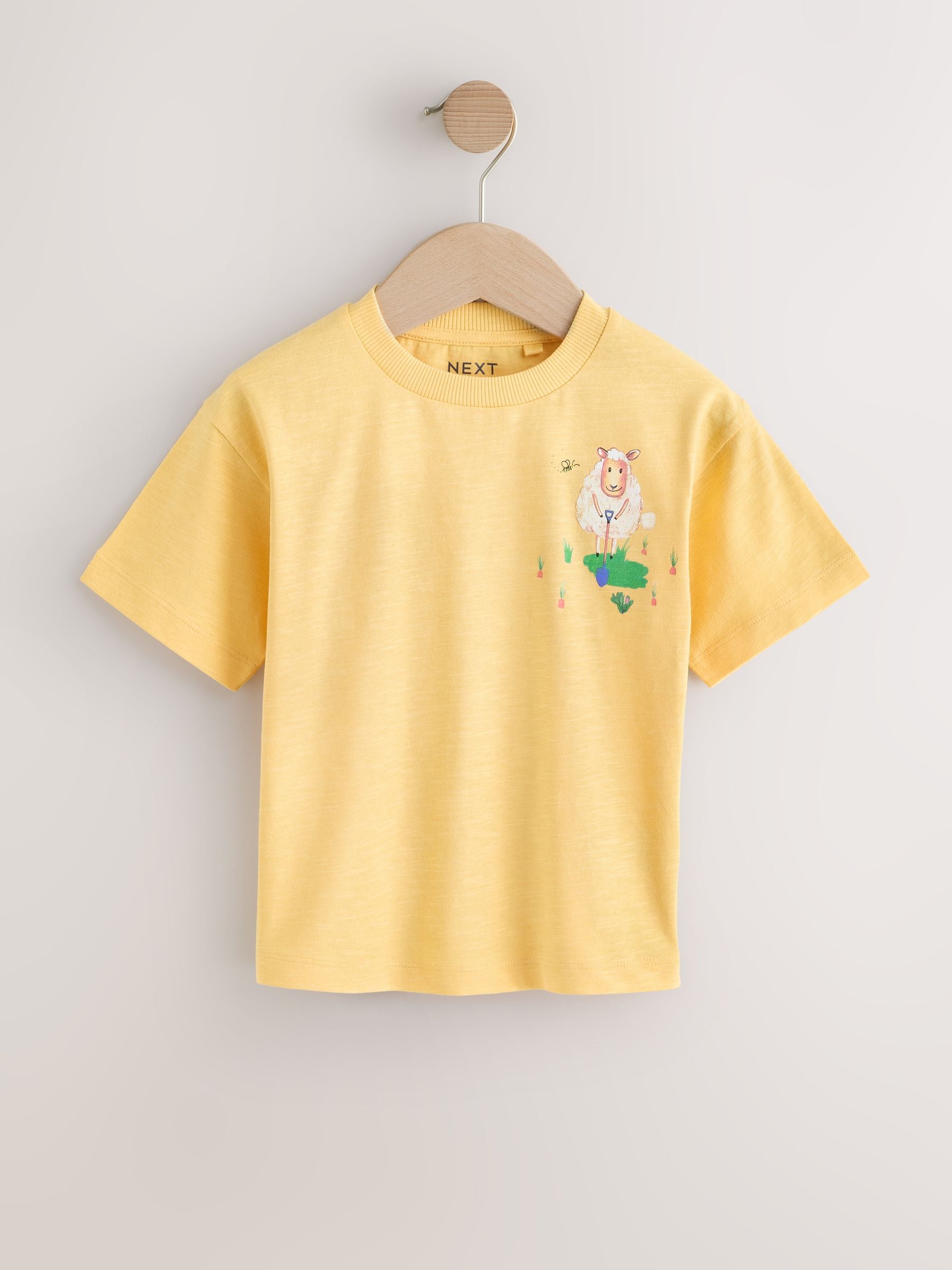 Green Watercolour Farm Short Sleeve Graphic T-Shirts 3 Pack (3mths-7yrs) image 3