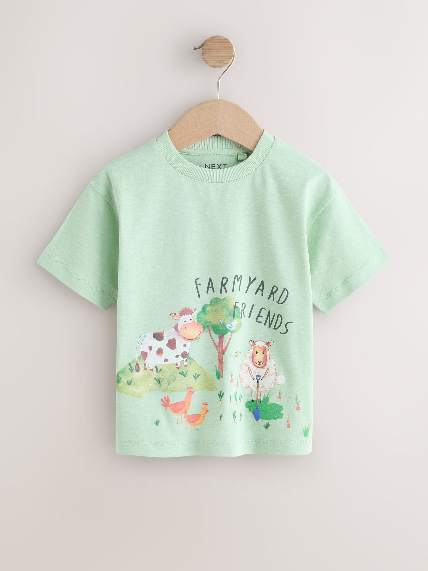 Green Watercolour Farm Short Sleeve Graphic T-Shirts 3 Pack (3mths-7yrs) image 5