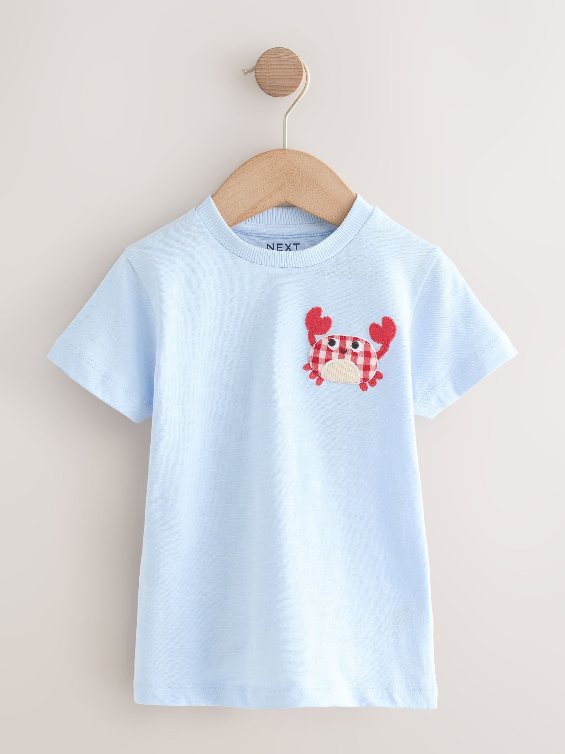 Navy Sea Animal Short Sleeve Appliqué T-Shirts 3 Pack (3mths-7yrs) image 2