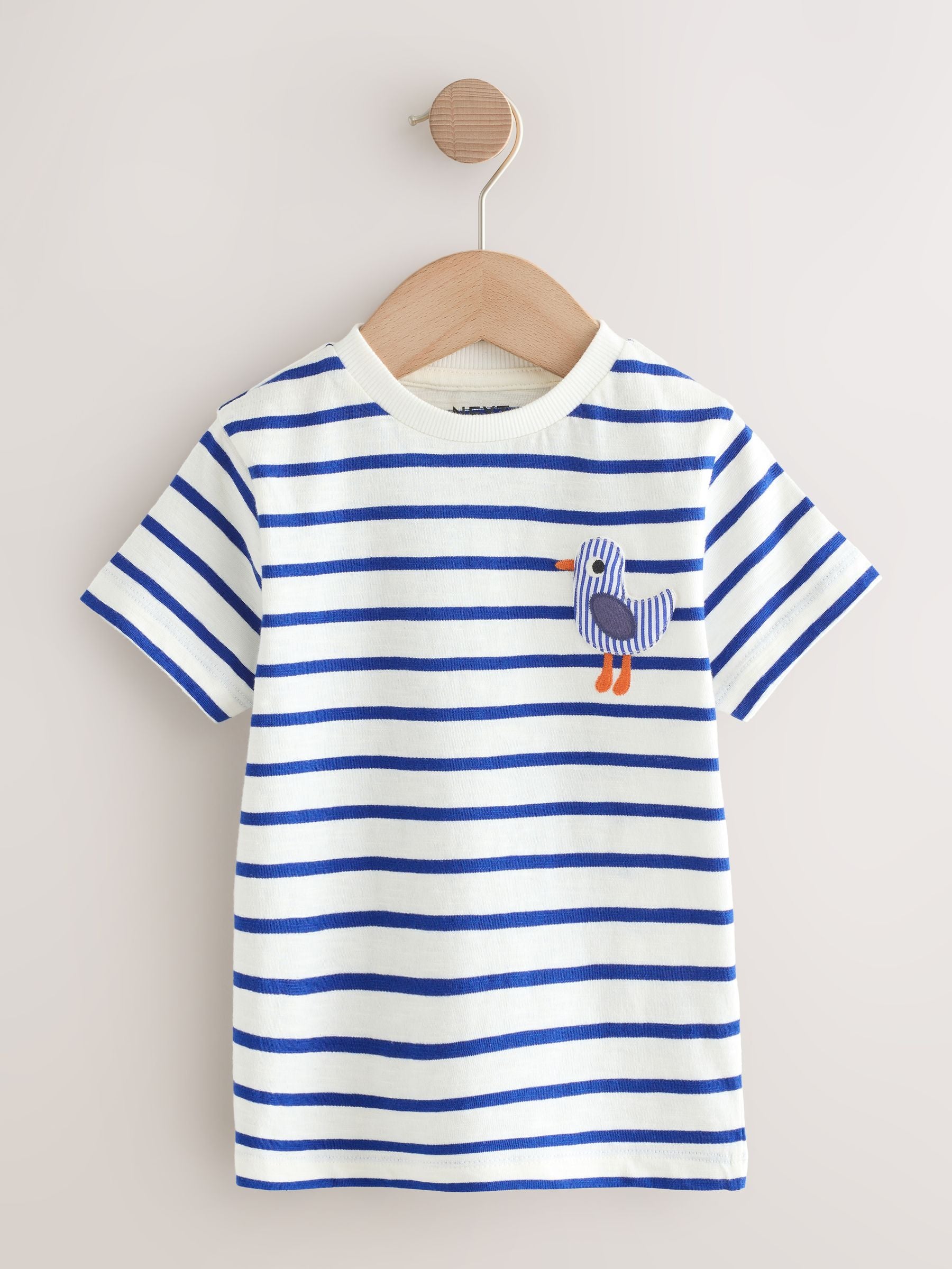 Navy Sea Animal Short Sleeve Appliqué T-Shirts 3 Pack (3mths-7yrs) image 5