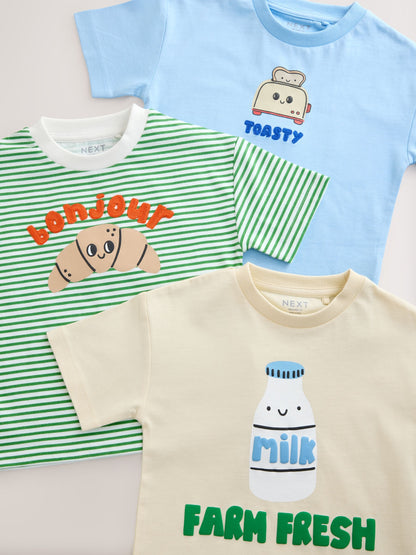 Blue Breakfast Short Sleeve Graphic T-Shirts 3 Pack (3mths-7yrs) image 6