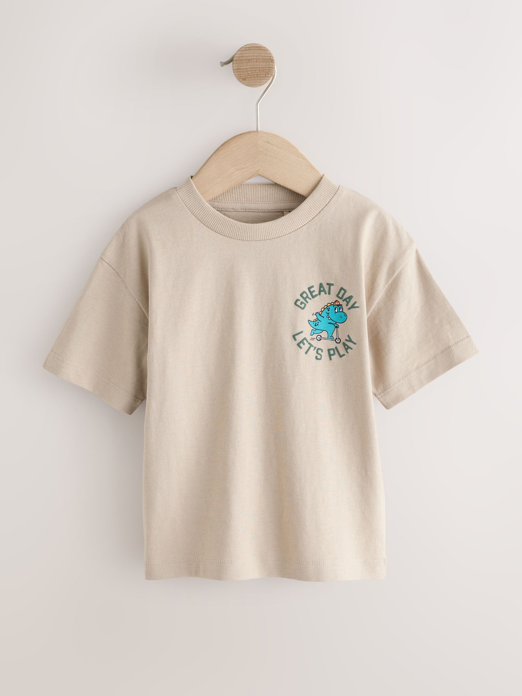 Orange/Green Dinosaur Short Sleeve Graphic T-Shirts 4 Pack (3mths-7yrs) image 6