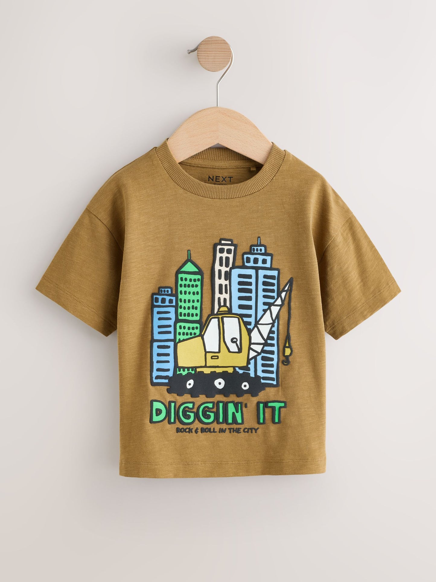 Teal Blue Digger Short Sleeve Graphic T-Shirts 3 Pack (3mths-7yrs) image 4