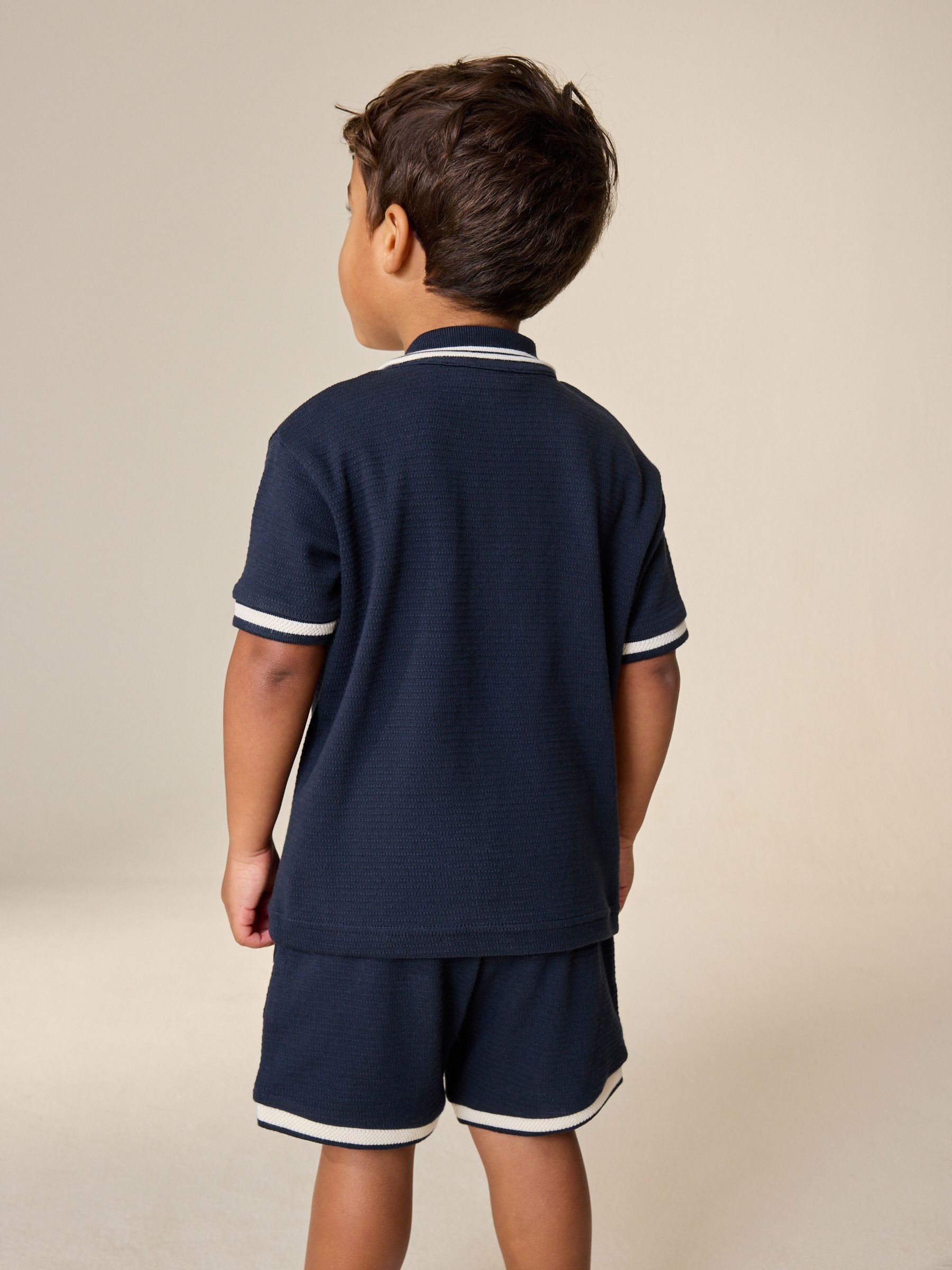 Navy Short Sleeve Shirt and Shorts Set (3mths-7yrs) image 4