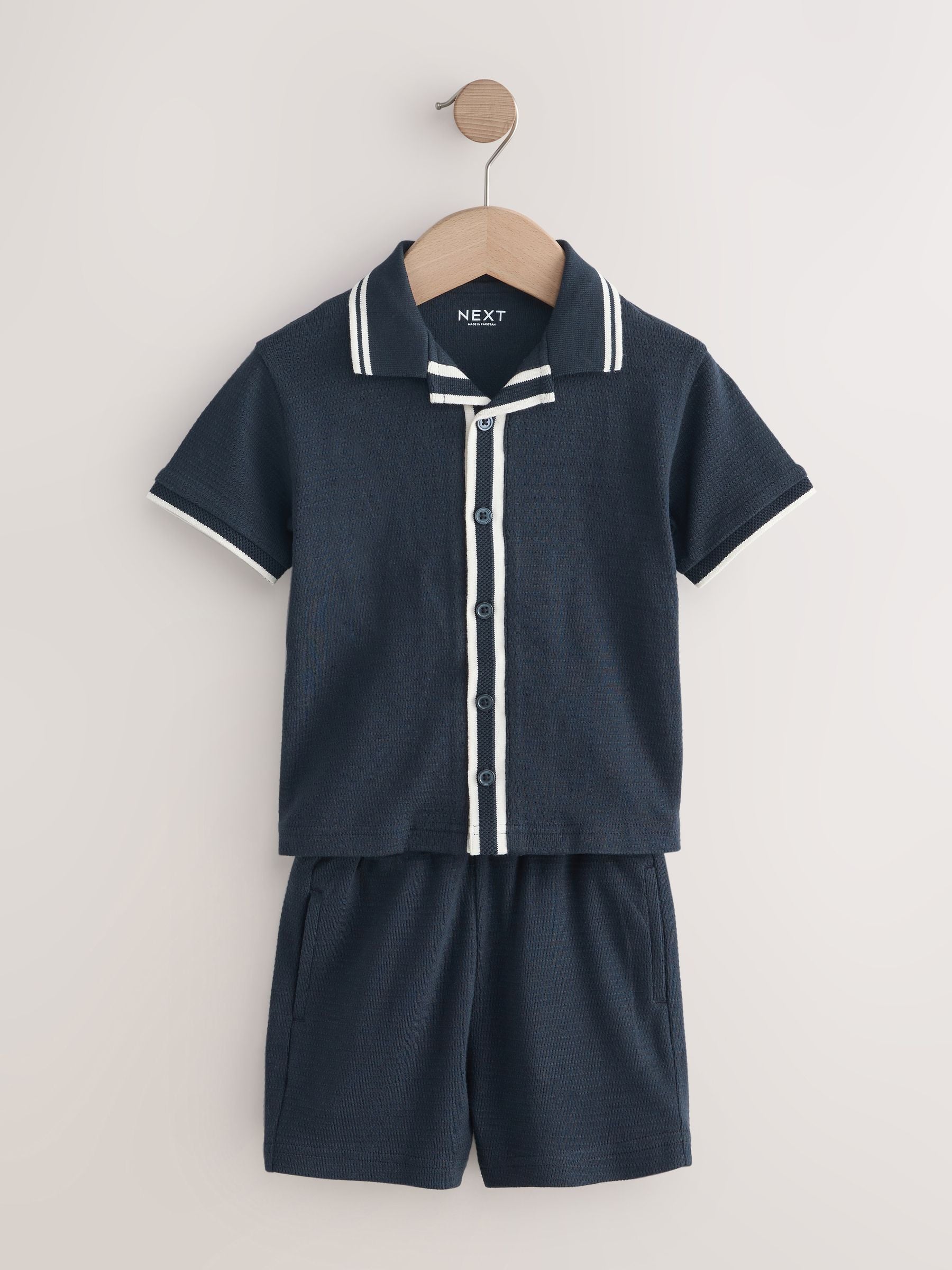 Navy Short Sleeve Shirt and Shorts Set (3mths-7yrs) image 5