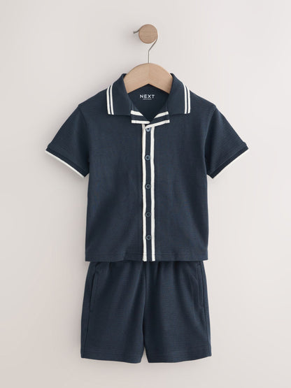 Navy Short Sleeve Shirt and Shorts Set (3mths-7yrs) image 5