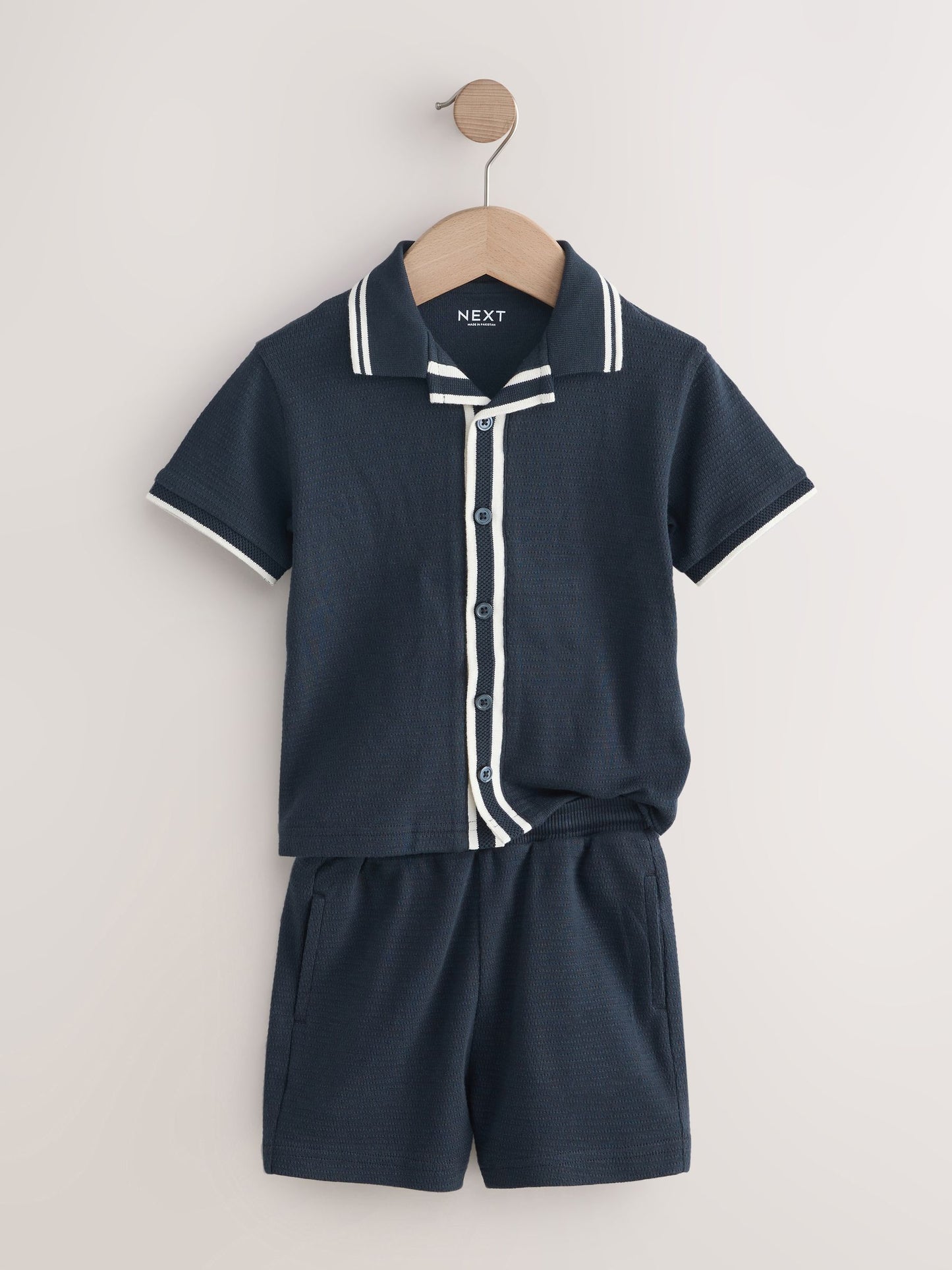 Navy Short Sleeve Shirt and Shorts Set (3mths-7yrs) image 6