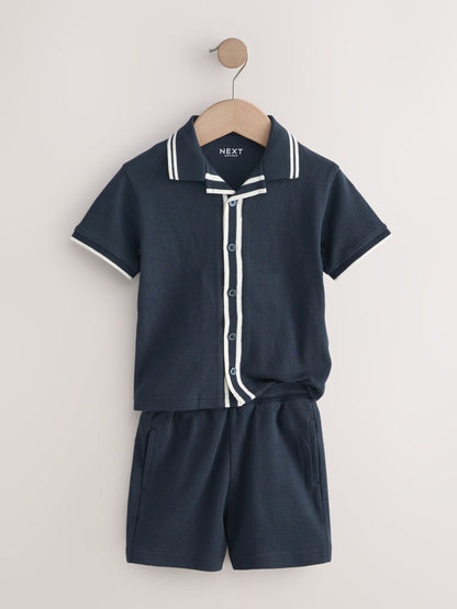 Navy Short Sleeve Shirt and Shorts Set (3mths-7yrs) image 6
