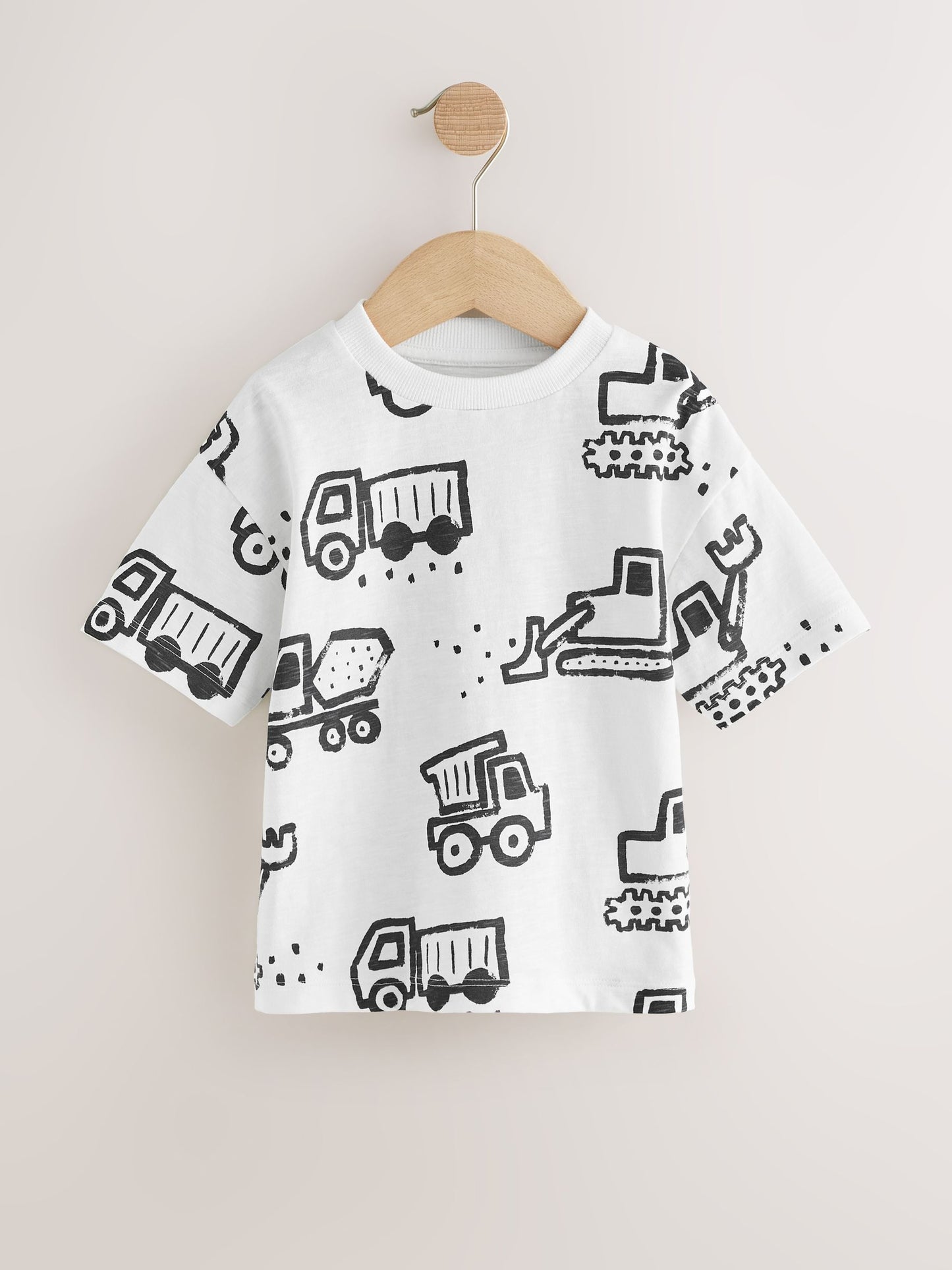 Black Digger Short Sleeve Graphic T-Shirts 3 Pack (3mths-7yrs) image 5