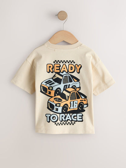 Black/Grey Race Car Short Sleeve Graphic T-Shirts 3 Pack (3mths-7yrs) image 3