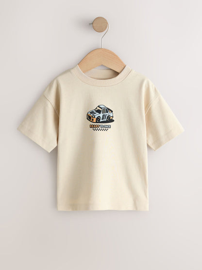Black/Grey Race Car Short Sleeve Graphic T-Shirts 3 Pack (3mths-7yrs) image 5