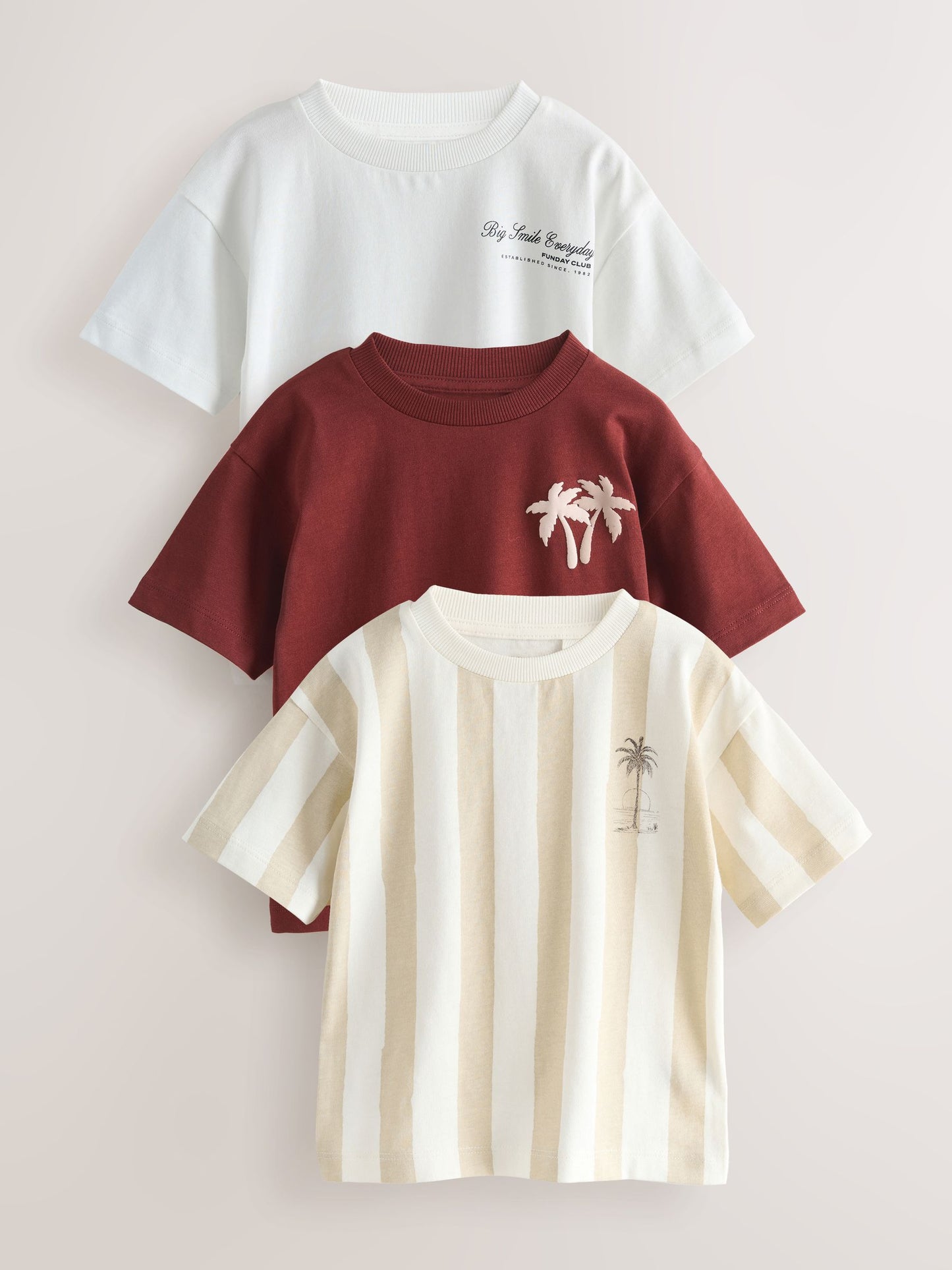 White Slogan Short Sleeve Graphic T-Shirts 3 Pack (3mths-7yrs) image 1