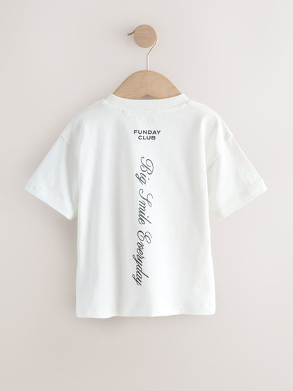 Dsiney Kidz - White Slogan Short Sleeve Graphic T-Shirts 3 Pack (3mths-7yrs) image 5