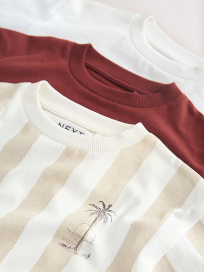 White Slogan Short Sleeve Graphic T-Shirts 3 Pack (3mths-7yrs) image 7