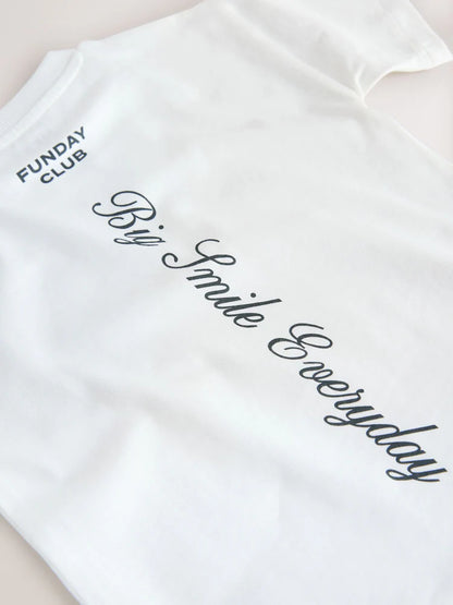 White Slogan Short Sleeve Graphic T-Shirts 3 Pack (3mths-7yrs)