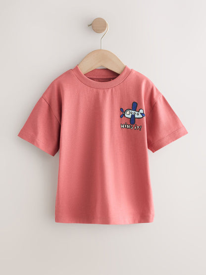 Blue/Green/Red/Orange/Yellow Cars Small Short Sleeve Graphic T-Shirts 5 Pack (3mths-7yrs) image 5