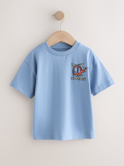 Blue/Green/Red/Orange/Yellow Cars Small Short Sleeve Graphic T-Shirts 5 Pack (3mths-7yrs) image 6