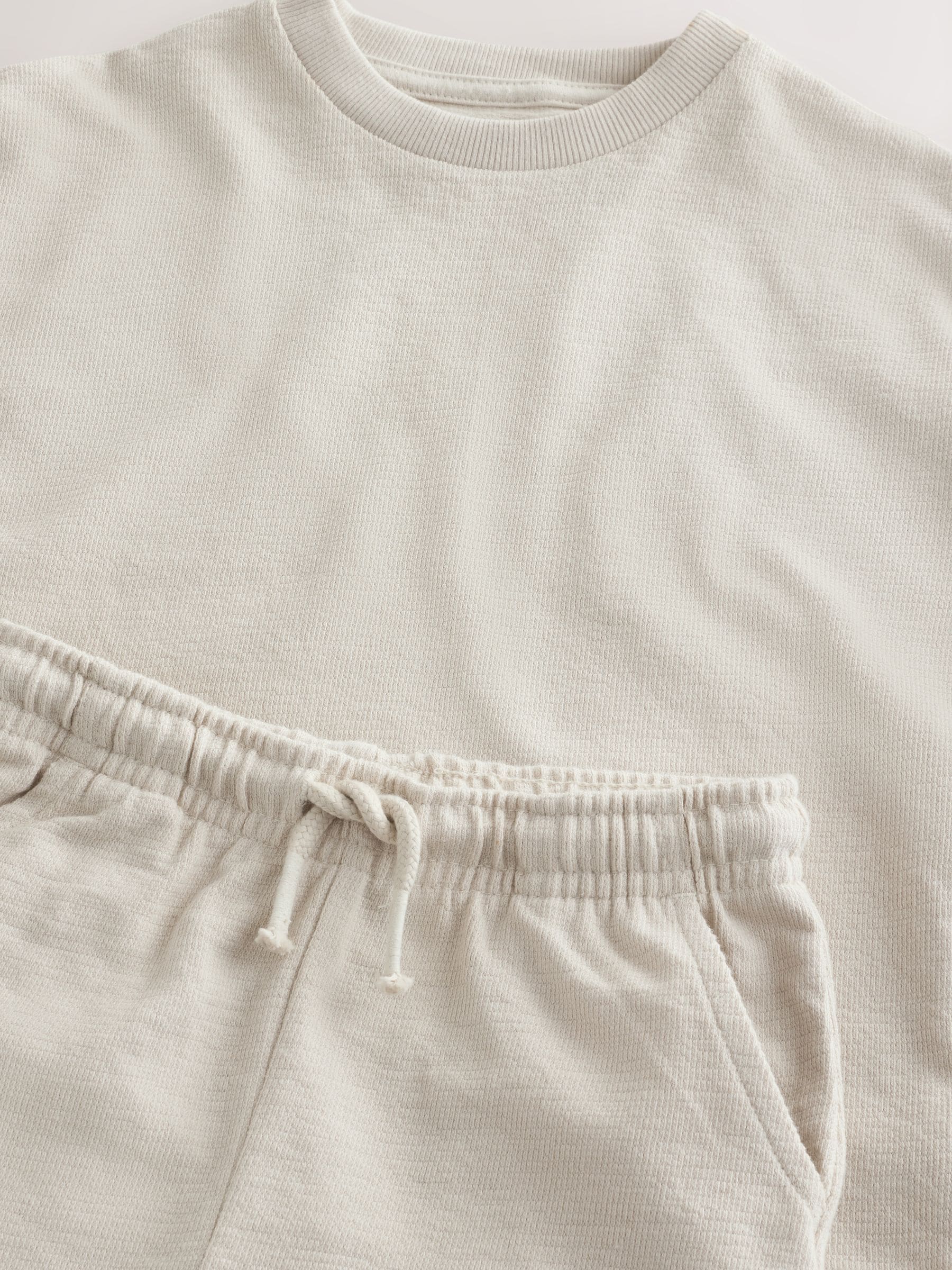 Ecru Textured Short Sleeve T-Shirt and Shorts Set (3mths-7yrs) image 7