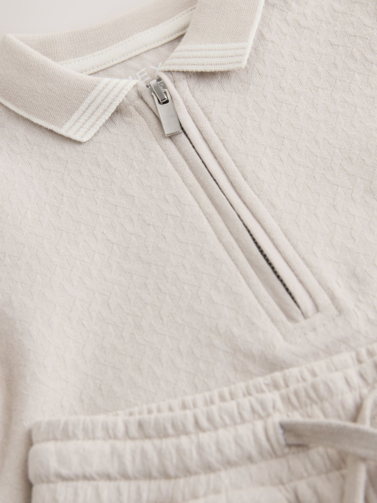 Neutral Zip Neck Short Sleeve Polo Shirt And Shorts Set (3mths-7yrs) image 7