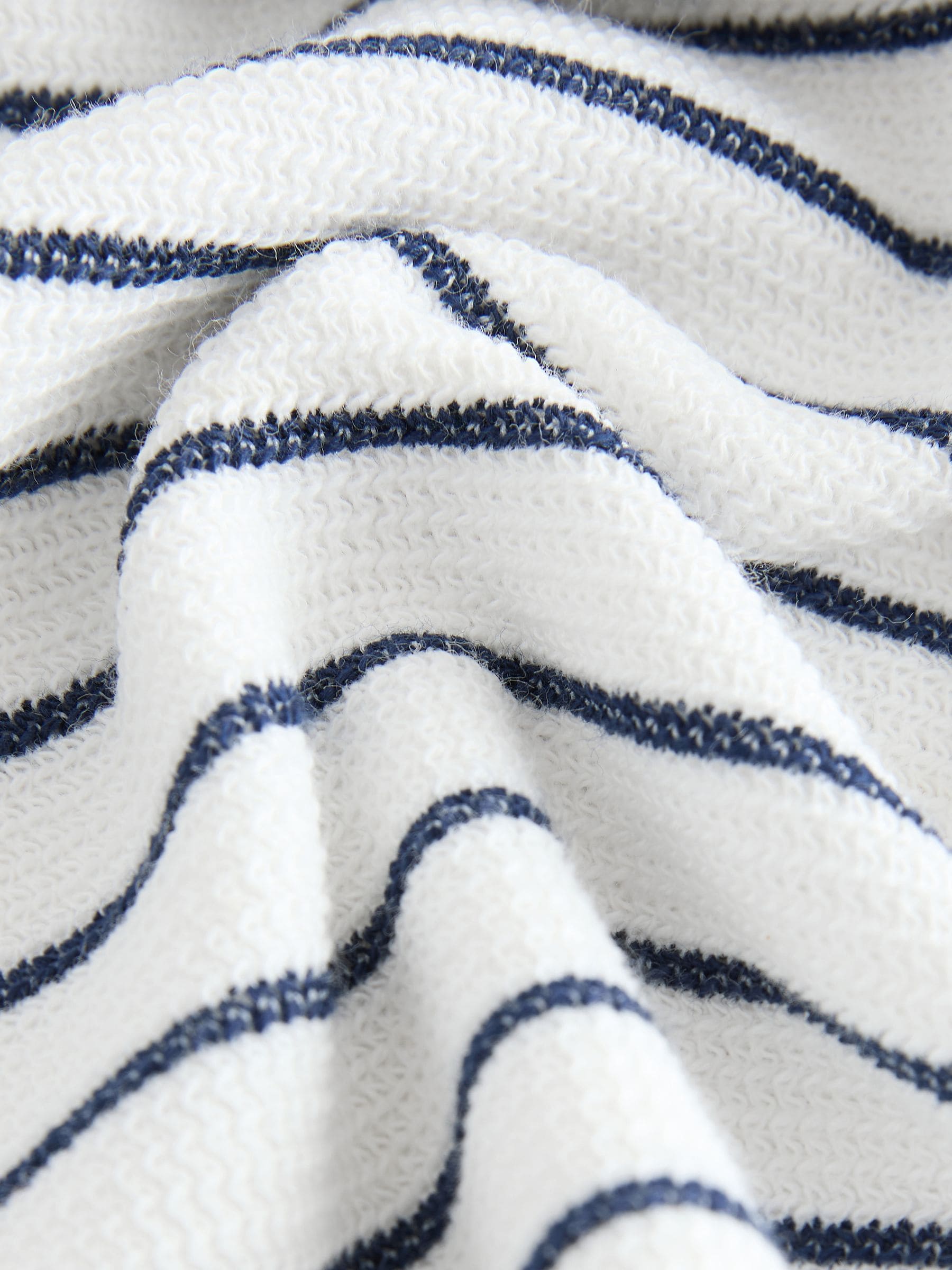 Navy/White Stripe Zip Neck Short Sleeve Polo Shirt And Shorts Set (3mths-7yrs) image 8