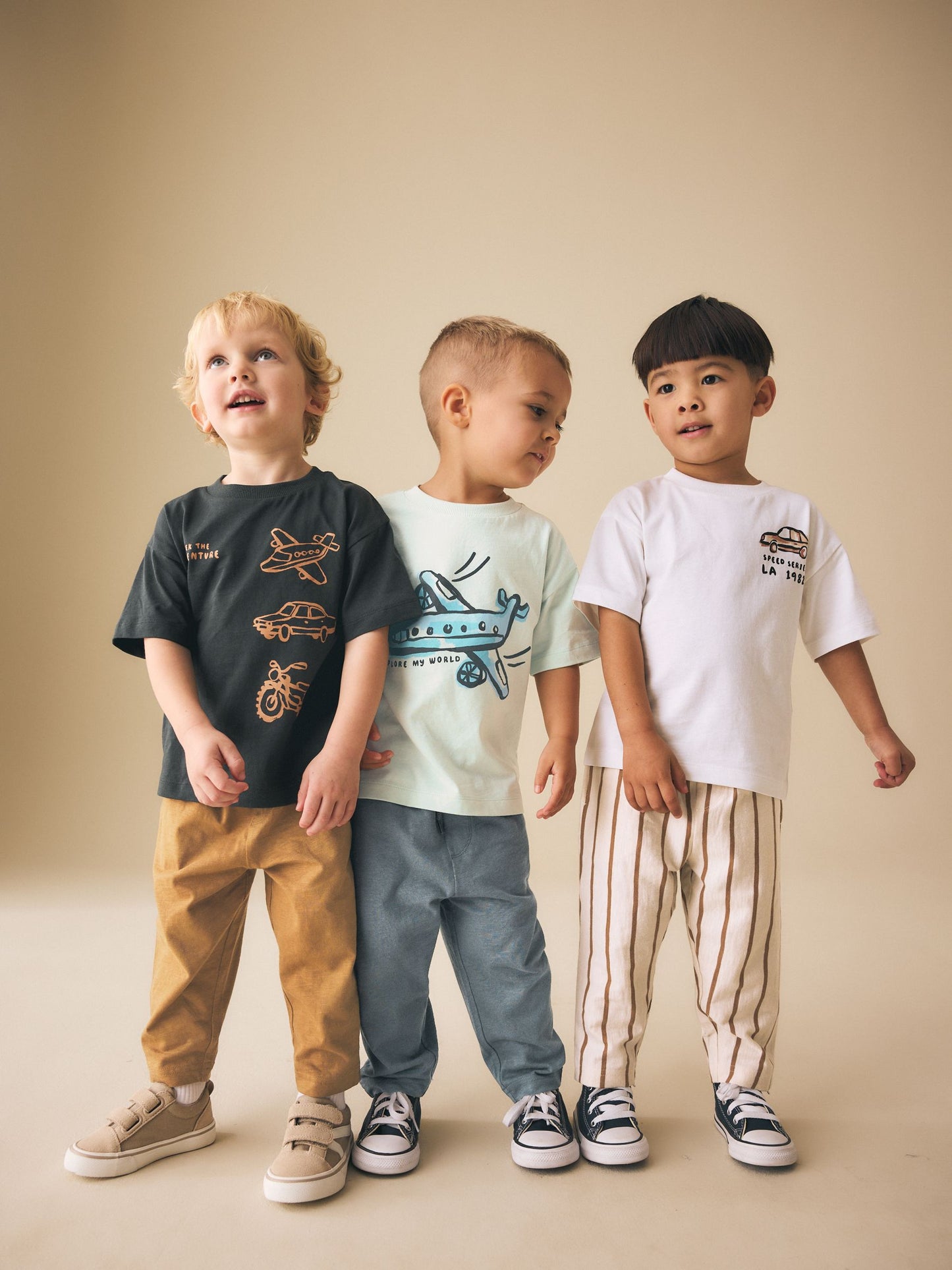 Blue/Black/White Vehicles Short Sleeve T-Shirts & Joggers Set 3 Pack (3mths-7yrs) image 1