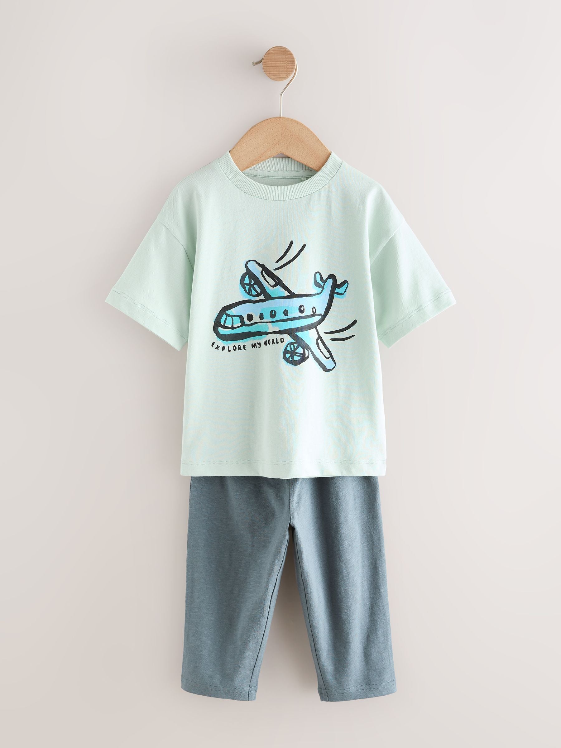 Blue/Black/White Vehicles Short Sleeve T-Shirts & Joggers Set 3 Pack (3mths-7yrs) image 6