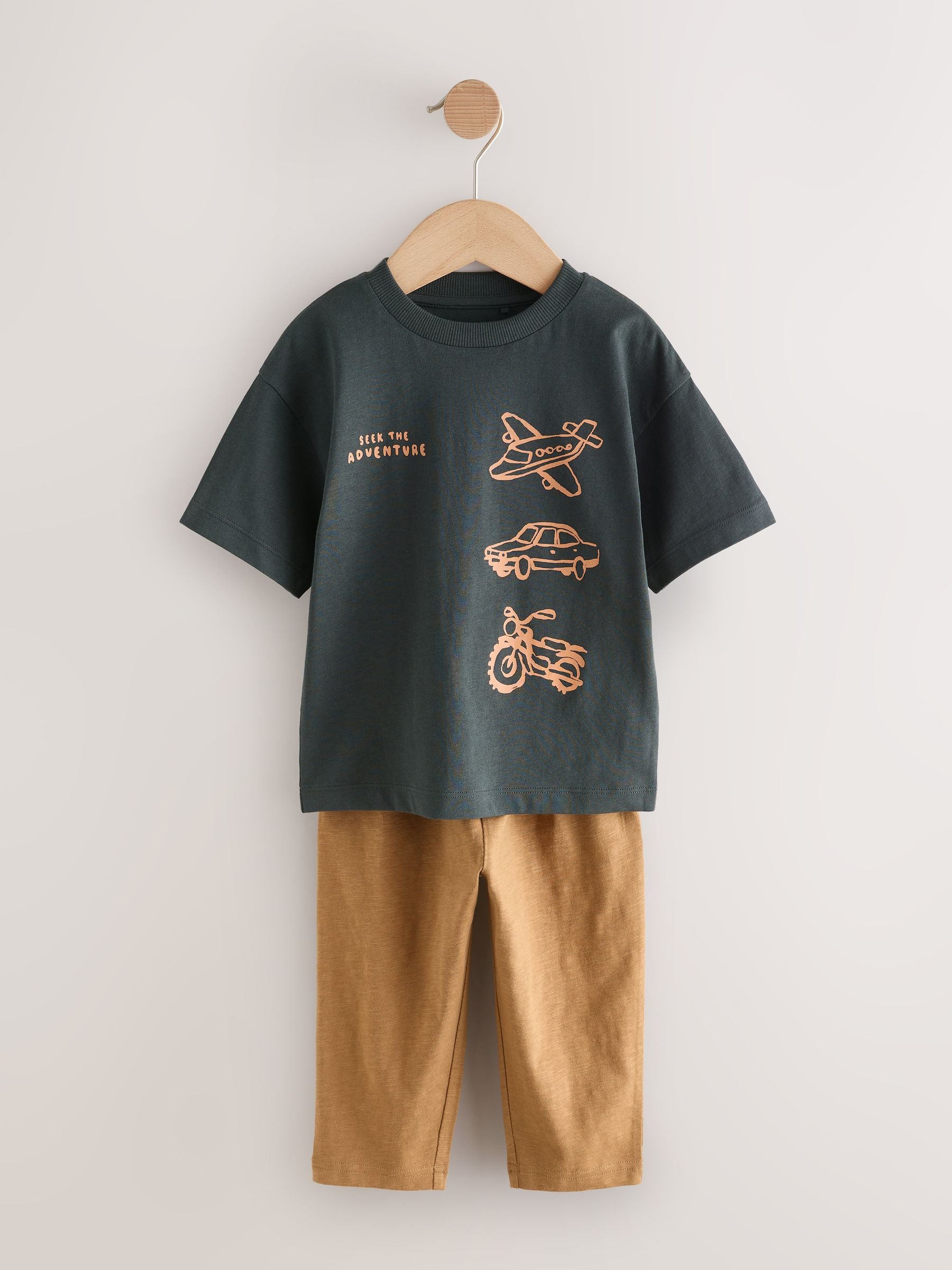 Blue/Black/White Vehicles Short Sleeve T-Shirts & Joggers Set 3 Pack (3mths-7yrs) image 9