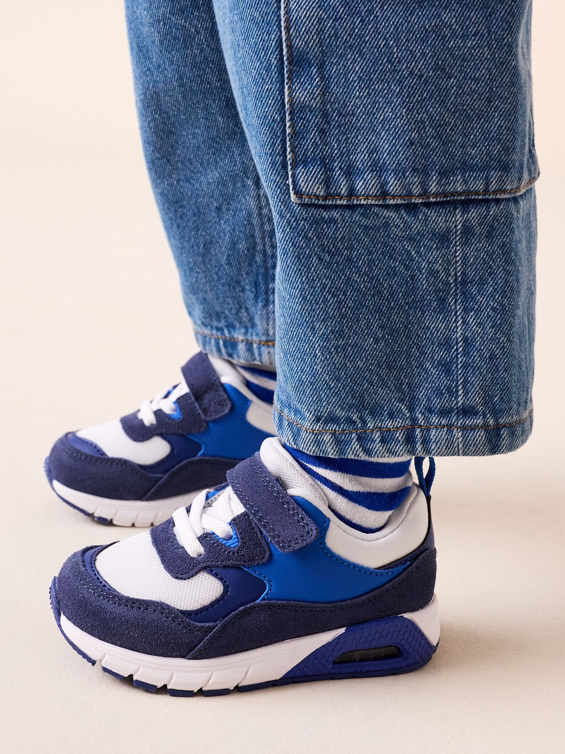 Blue Cobalt Standard Fit (F) Elastic Lace Trainers image 1