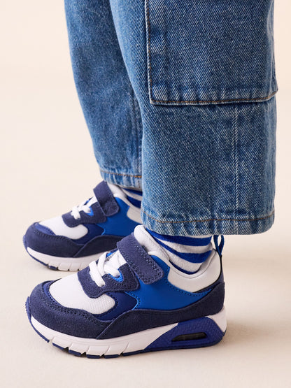 Blue Cobalt Standard Fit (F) Elastic Lace Trainers image 1