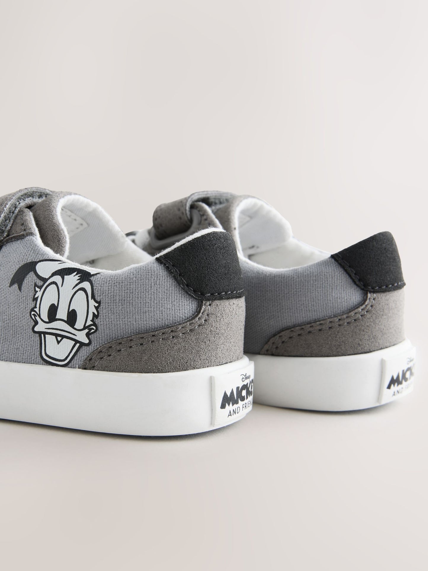 Grey Mickey Mouse Touch Fastening and Elastic Lace Trainers image 5