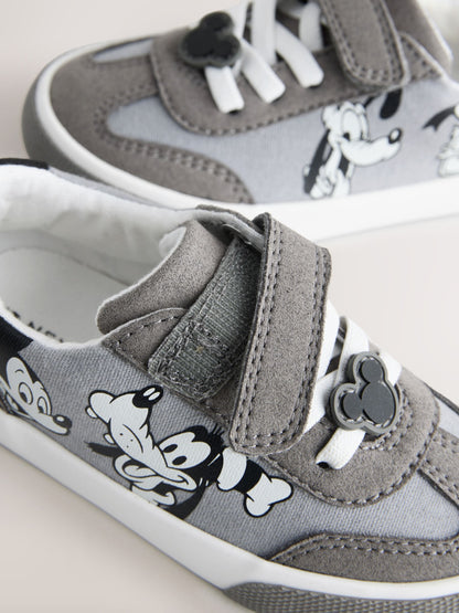 Grey Mickey Mouse Touch Fastening and Elastic Lace Trainers image 5