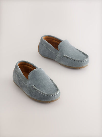 Blue Standard Fit (F) Suede Slip-Ons Loafer Shoes image 2
