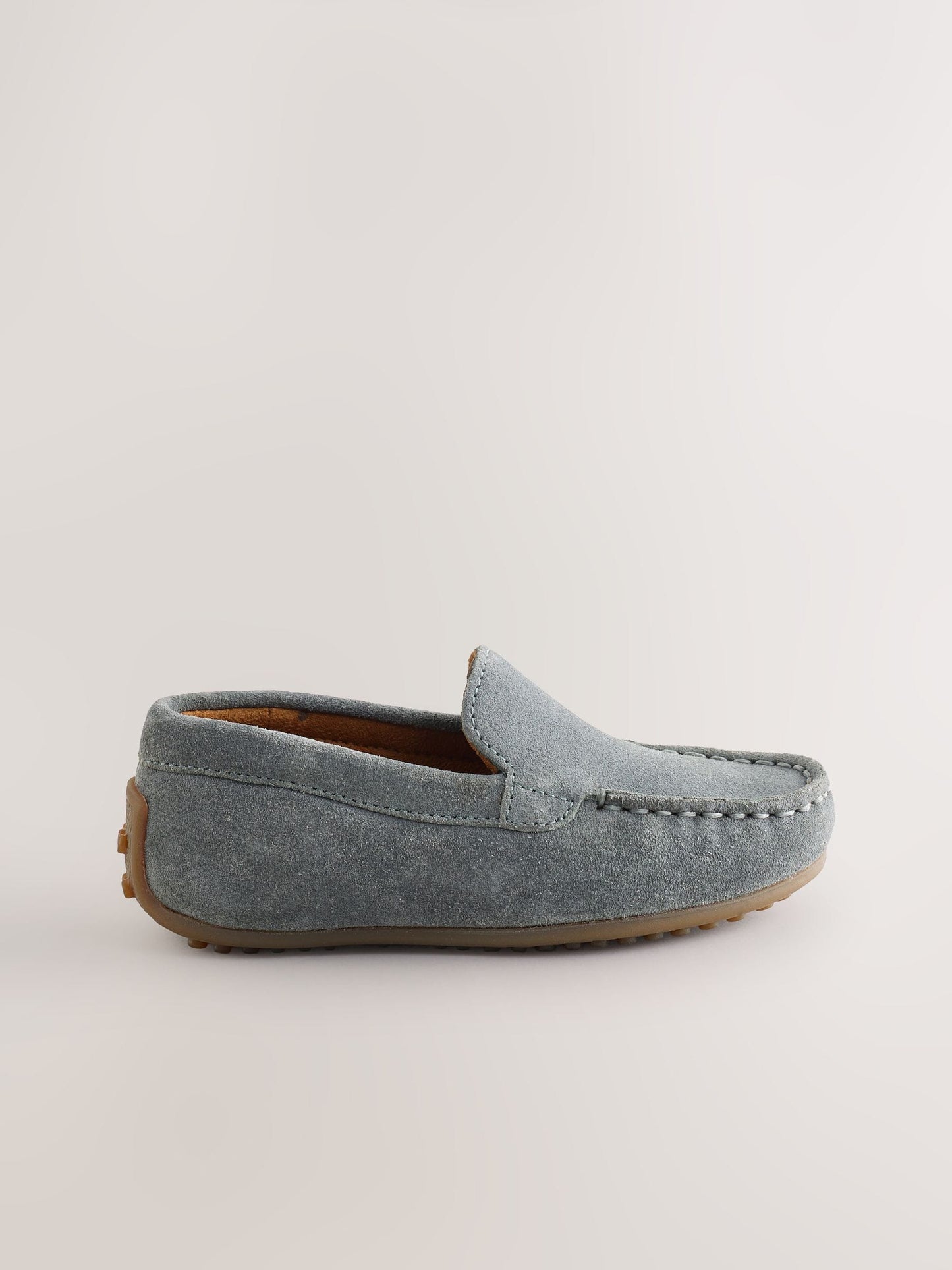 Blue Standard Fit (F) Suede Slip-Ons Loafer Shoes image 3