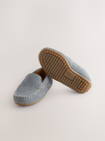 Blue Standard Fit (F) Suede Slip-Ons Loafer Shoes image 4