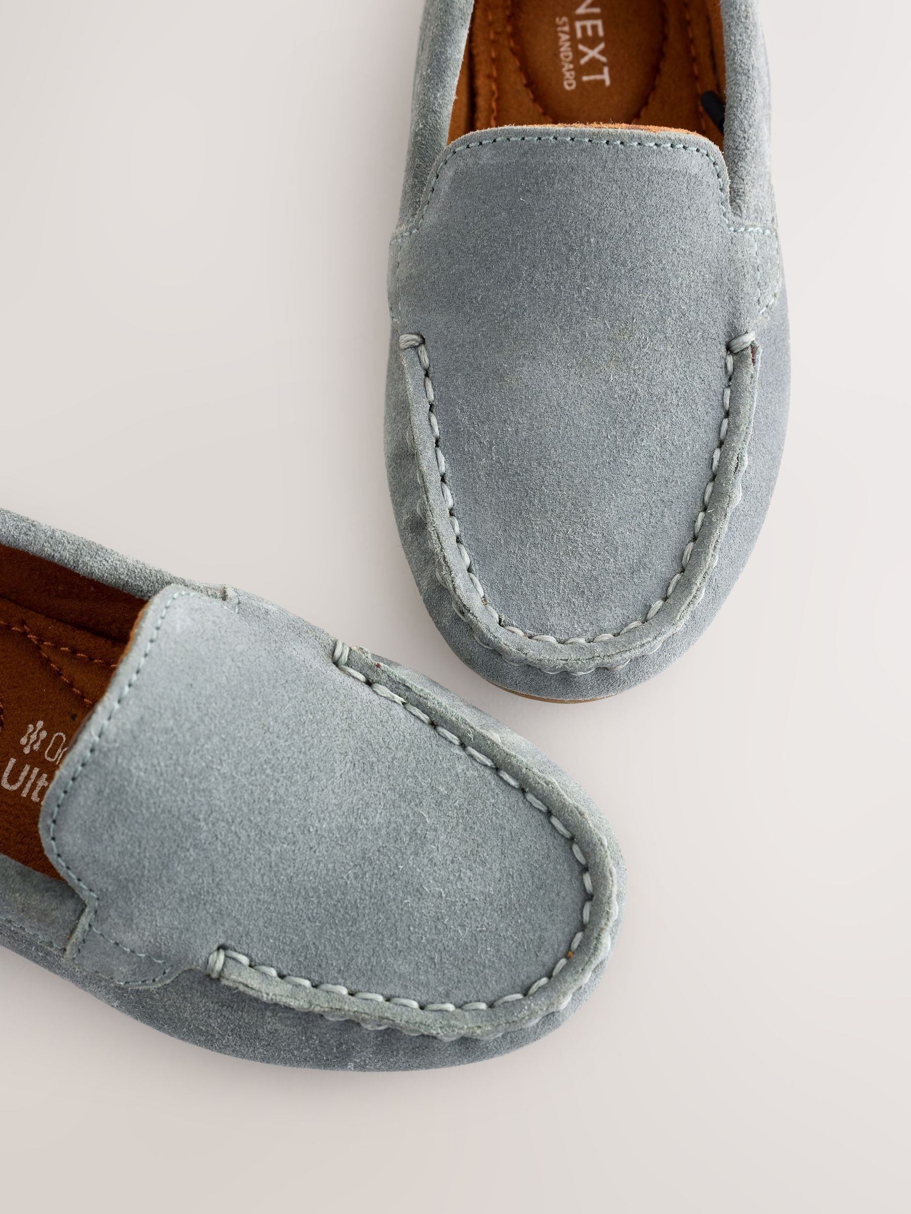 Blue Standard Fit (F) Suede Slip-Ons Loafer Shoes image 5